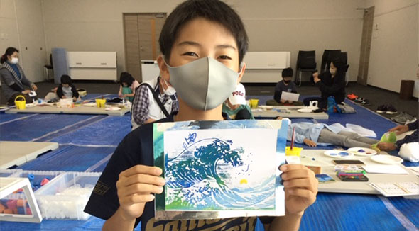 SORAI連携ワークショップ「版画絵　北斎にチャレンジ」