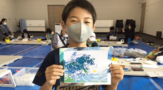 SORAI連携ワークショップ「版画絵　北斎にチャレンジ」レポート