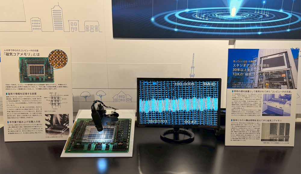 「磁気コアメモリ」。半導体が登場する以前に活躍したTDK製品の精緻な技術をご紹介します。